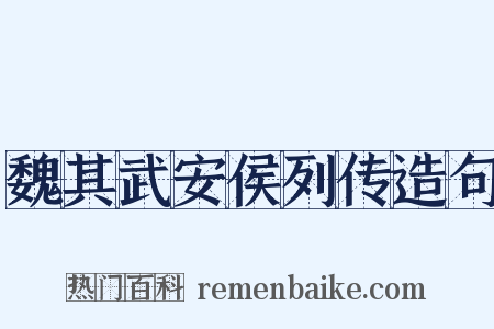 魏其武安侯列传造句是什么意思的图片